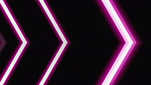 animated arrow shape of glowing neon lines, on black background