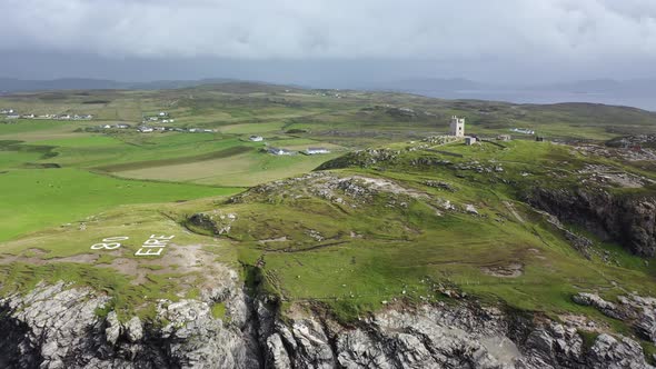 Flying Above Malin Head and the Famous World War Eire Markings in County Donegal - Ireland