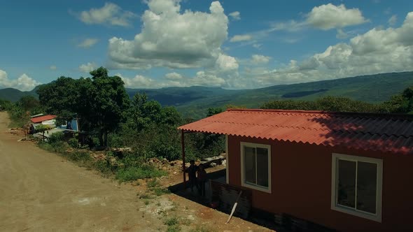 AEREALS FROM VARIOUS MAYAN NEW HOUSES IN CHIAPAS MEXICO SHOT IN 4K