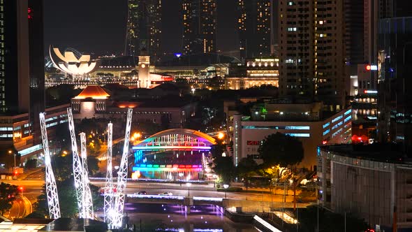 Time lapse of Building in Singapore city