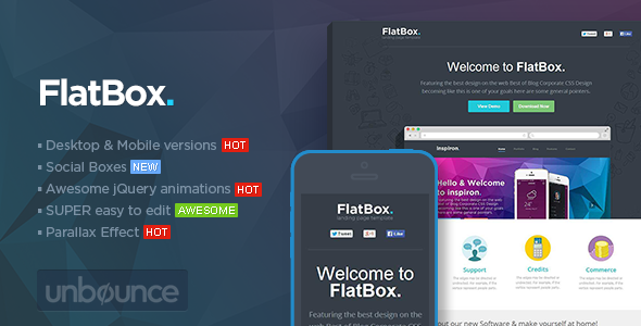 FlatBox - Unbounce Startup Template
