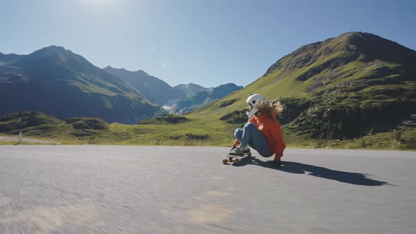 Cinematic downhill longboard session