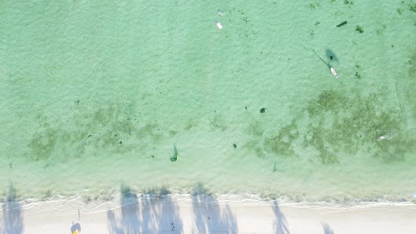 Ocean Near the Coast of Zanzibar Island Tanzania Slow Motion