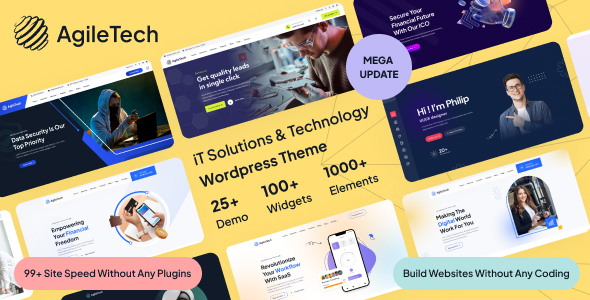 Technology & IT Solutions WordPress Theme Multipurpose  - Agiletech