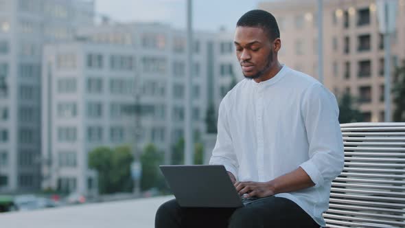 Afro American Guy African Business Man Writer Freelancer Student Manager Entrepreneur Sitting