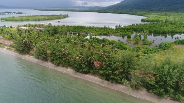 City of Sihanoukville in Cambodia seen from the sky