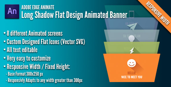 Long Shadow Flat Design Banner