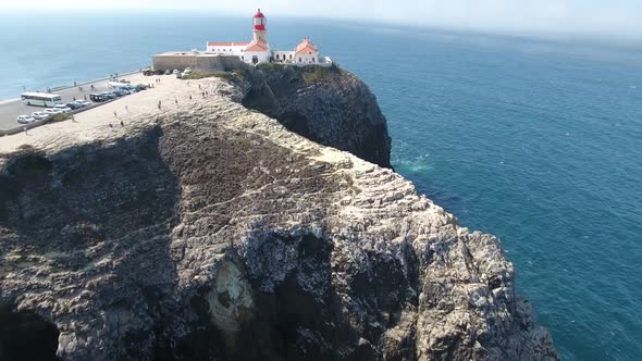 Aerial view of Cabo de Sao Vicente - southwesternmost point of Europe