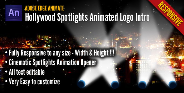Hollywood Spotlights Animated Logo Intro