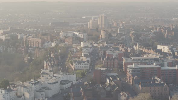 Moving point of view of the Nottingham Nottinghamshire United Kingdom