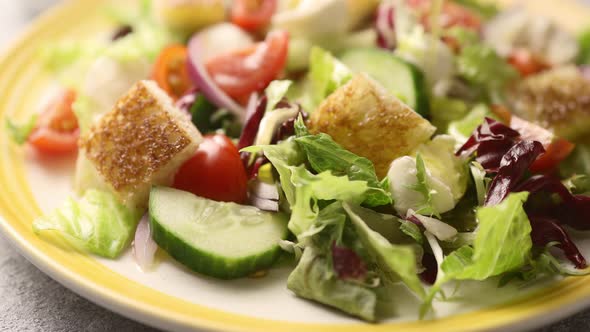 A salad of fresh vegetables