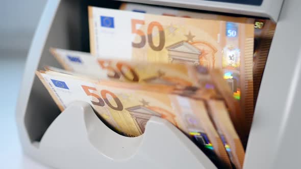 Currency Counter Works with Printed Euros.