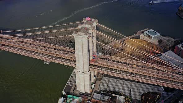 The Hudson River with the Brooklyn Bridge