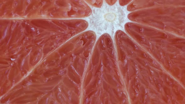 Spinning Grapefruit on Closeup Shot