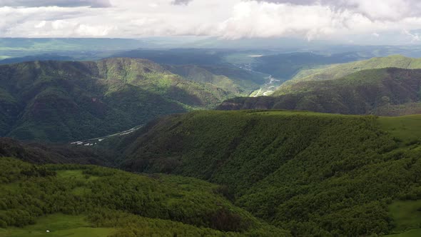 Flying Over a Highland Plateau