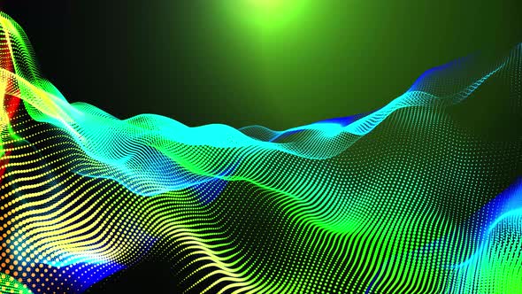 Abstract particles dot line technology animated twisted background