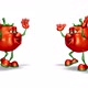 Two Tomatos  Looped Dance on White Background - VideoHive Item for Sale