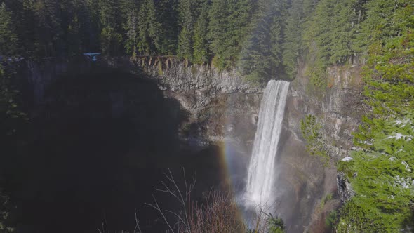 Beautiful Waterfall in Canadian Nature in the Rain Forest