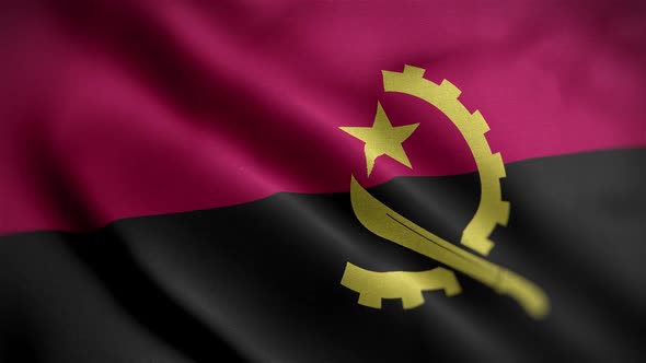 Angola Flag Textured Waving Close Up Background HD