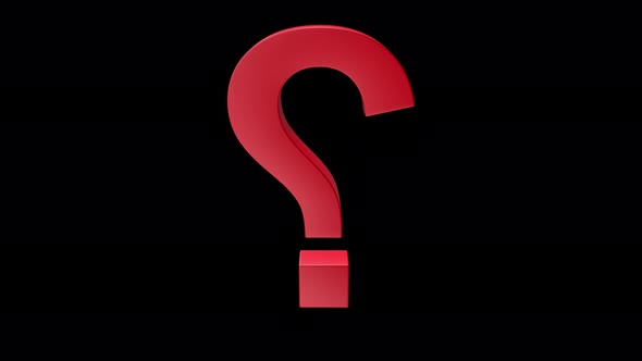 3d Question Mark On Alpha