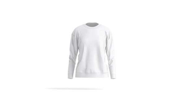 Blank white women sweatshirt, looped rotation