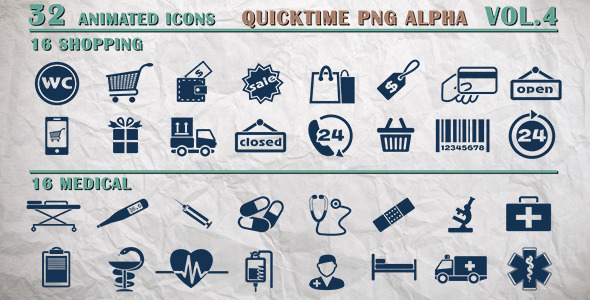 Info Icons - Shopping and Medical