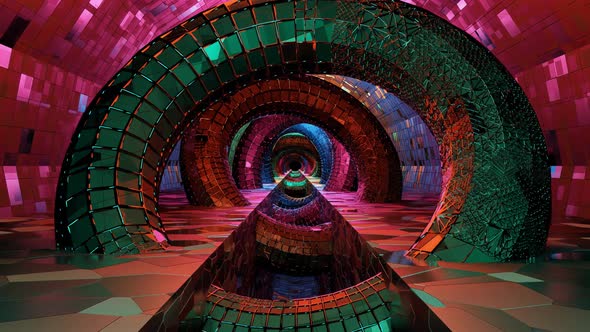 Abstract Fantastic Futuristic Tunnel VJ Loop