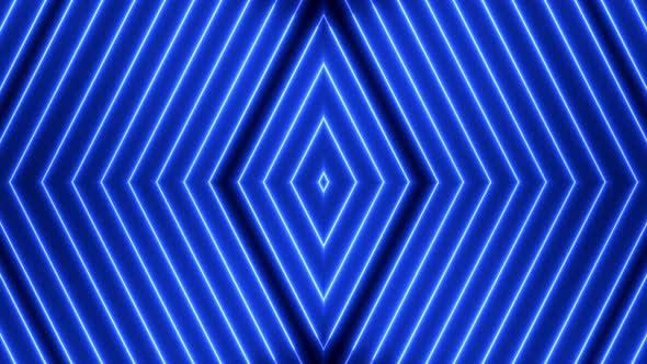 Blue color geometric neon light glowing animation. Animated neon line motion background. Vd 705
