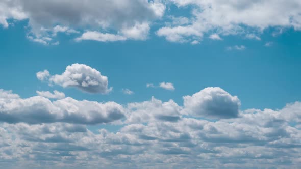 Summer Clouds Float Across the Blue Sky the Shuttles Timelapse