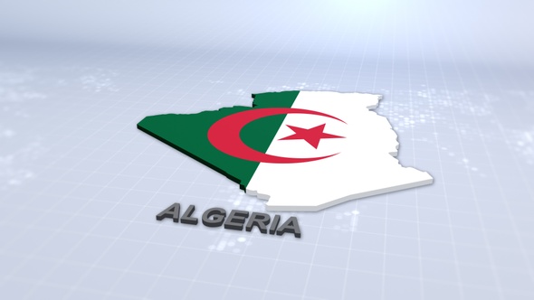 Algeria Map With Flag