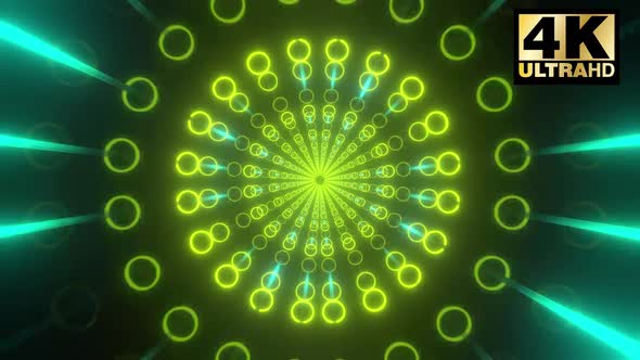 Neon Circle Vj Pack 4k