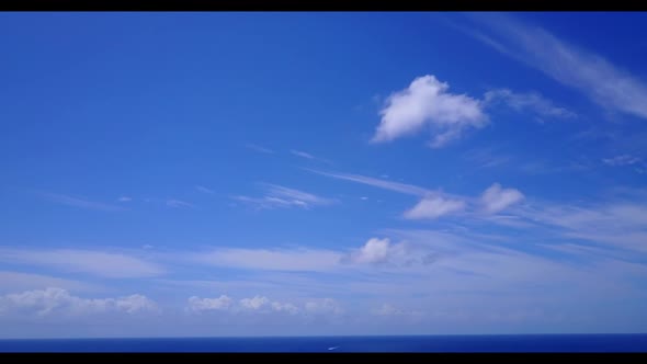 Aerial sky of paradise resort beach trip by blue green ocean and white sand background of a dayout n