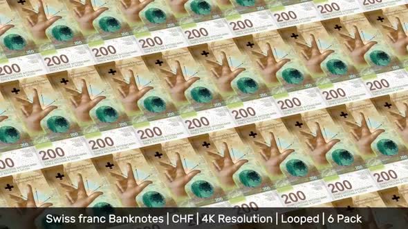 Switzerland Banknotes Money / Swiss franc / Currency Fr. / CHF/ | 6 Pack | - 4K