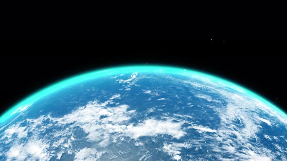 Close Up View Over the Earth in Space alt