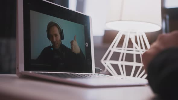 Young Man Influencer Recording Video on His Tablet