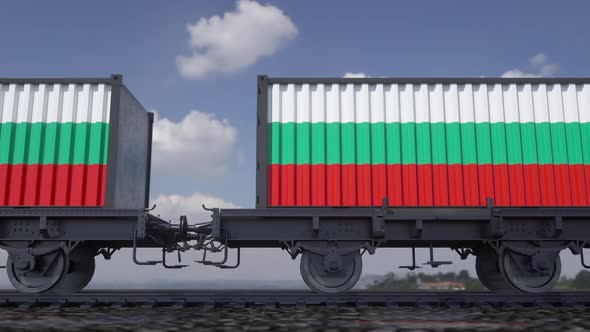 Containers with the Flag of Bulgaria
