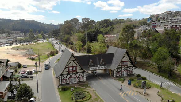 Aerial view of the city of Campos do Jordao. Important tourist site