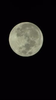 Vertical Video of the Full Moon in the Night Sky