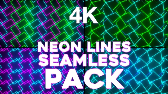 4k Neon Lines Seamless Wall Pack