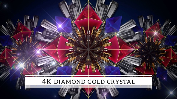 4K Diamond Gold And Crystals