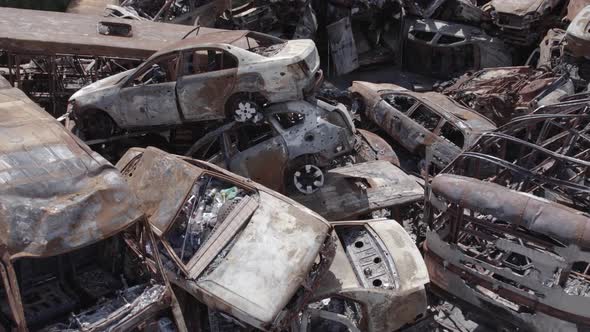 Wardestroyed Cars in Irpin Bucha District Ukraine