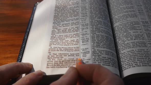 Underlining Text of Holy Bible