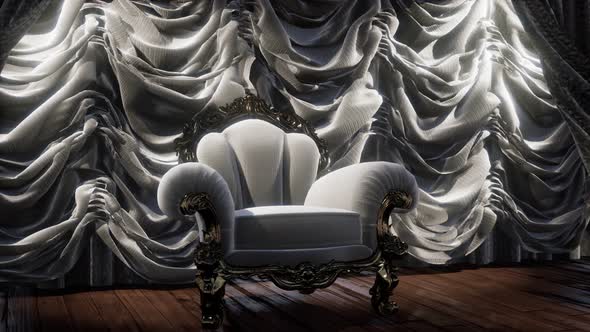 Luxurious Theater Curtain Stage with Chair alt