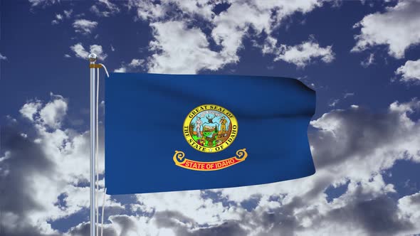 Idaho Flag Waving 4k