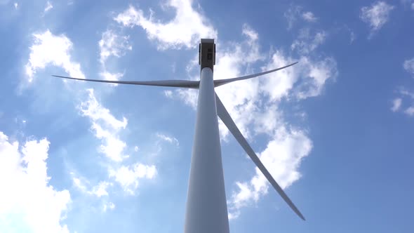 Industrial Wind Engine Supplying Bioenergia Rear View. Close Up