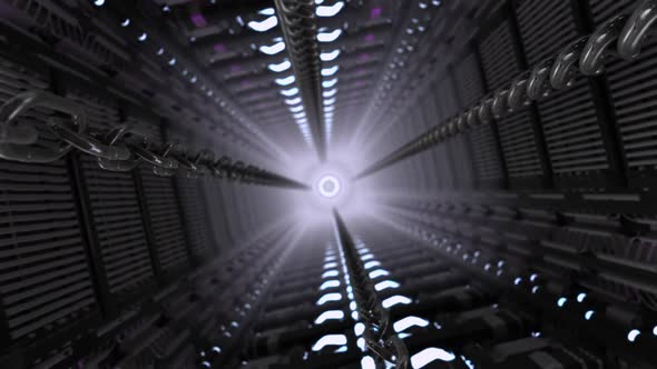 3D Sci-Fi Abstract Spaceship Corridor V27