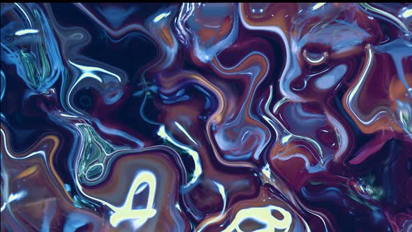 Black Brown Cyan Silky Marble Liquid Animated Background