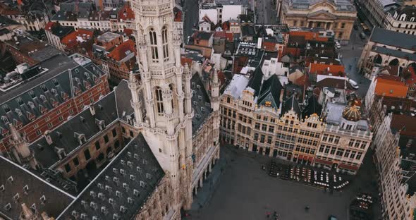 Aerial View Of The Center Of Brussels