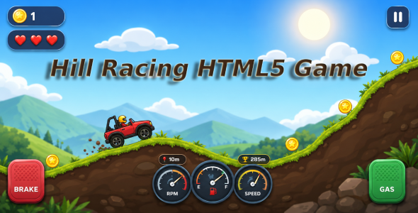 Hill Racing | HTML5 Physics Driving Arcade Game