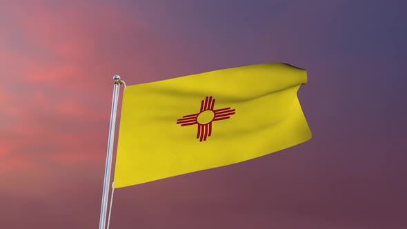 Flag Of New Mexico Waving